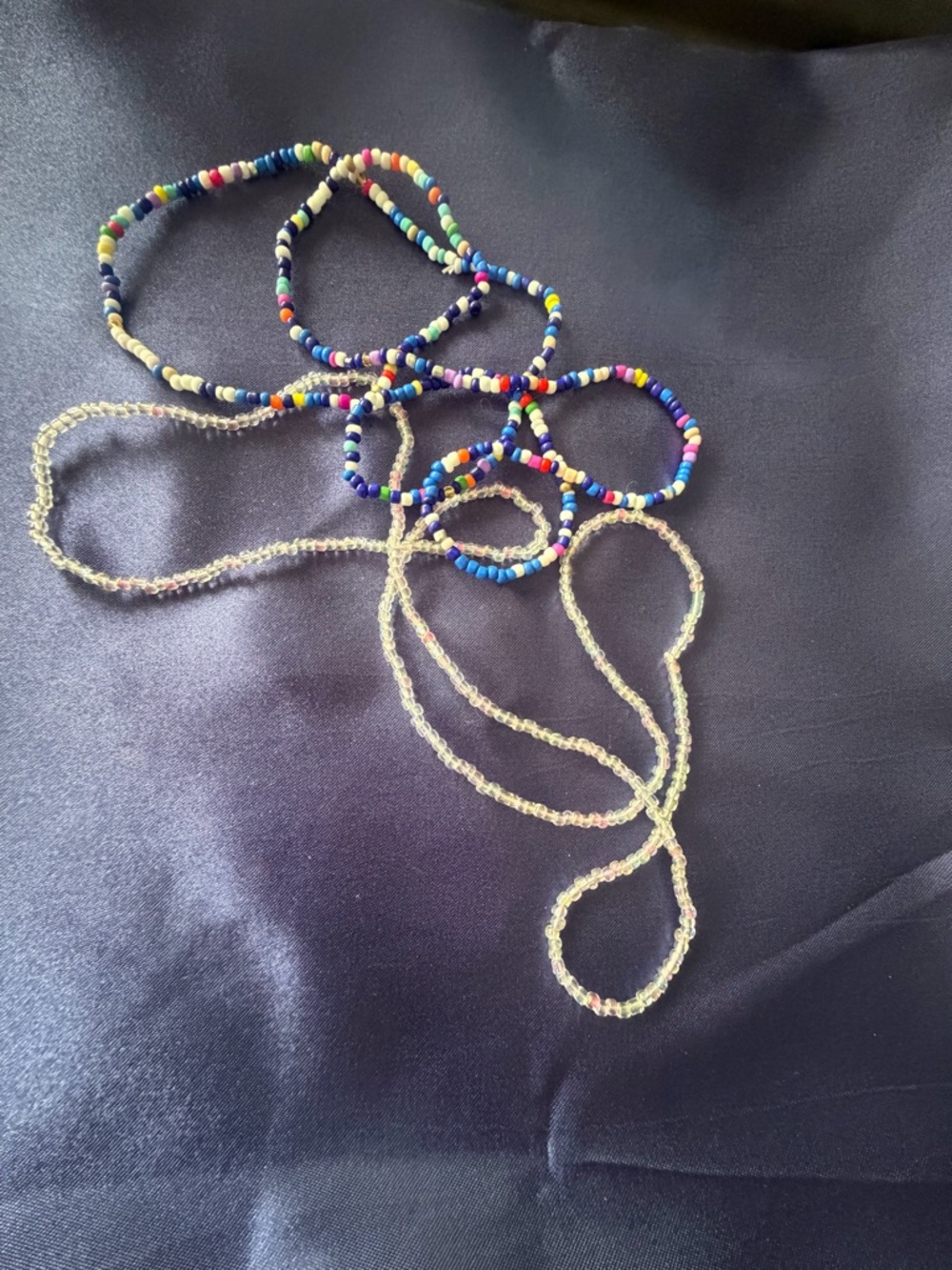 Beaded Multi-Color and Clear Glass Necklace Set for Women